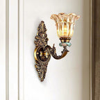 Elegant European Glass Flower Wall Sconce Lamp