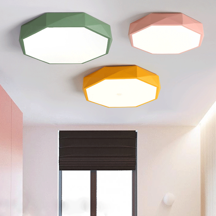 Diamond Geometry LED Flush Mount