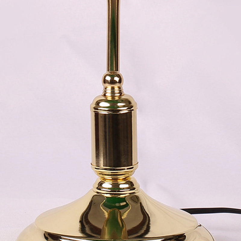 Vintage Glass and Metal Pull Cord Table Lamp - 1-Light Design for Bedroom