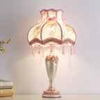 Elegant European Fabric Tassel Table Lamp - 1 Light