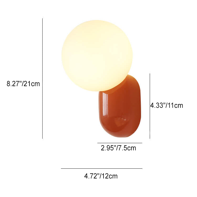 Macaron Resin Glass Ball Wall Sconce