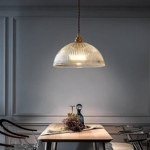 Clear Glass Dome Pendant Light with Fixture