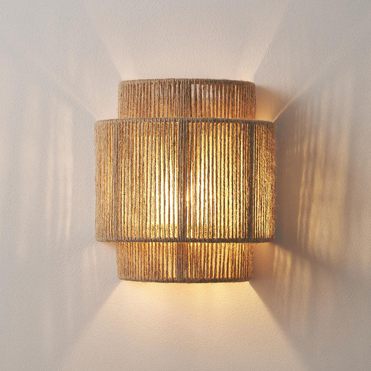 Japanese Rope-Woven 1-Light Wall Sconce
