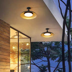 Scandinavian Carbonized Steel Waterproof Round Semi-Flush