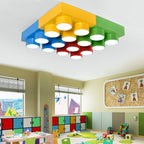 Modern Square Iron LED Flush Mount Ceiling Light for Bedroom