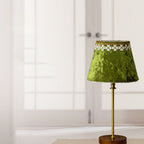 Velvet Copper Wood Drum Table Lamp - 1-Light Design for Living Room