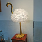 Nordic Goose Feather Flamingo Table Lamp - 1-Light Design for Bedside