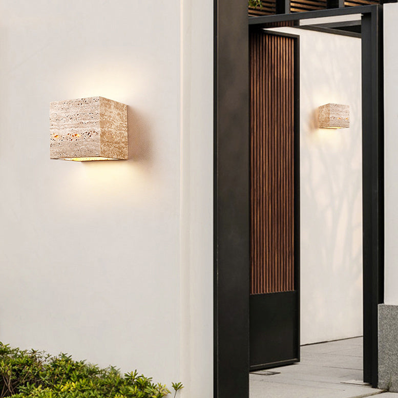 Travertine Square LED Wall Sconce
