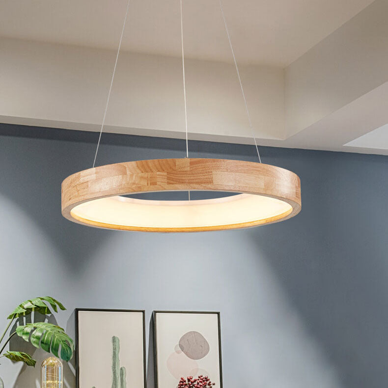 Log Circle LED Island Chandelier