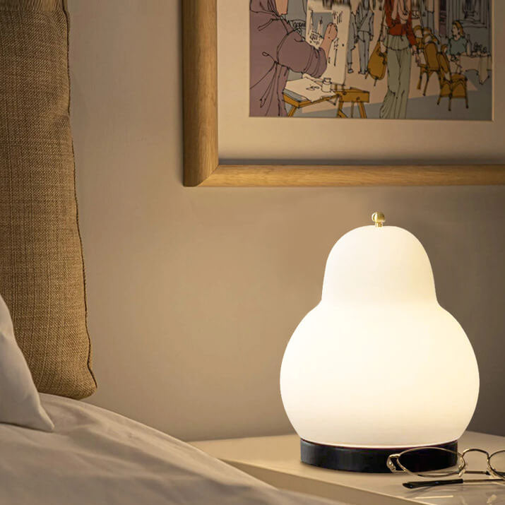 Rechargeable LED Touch Table Lamp - French Cream Pear Shape