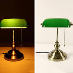 Vintage Glass Table Lamp with Metal Base - 1-Light Zipper Design
