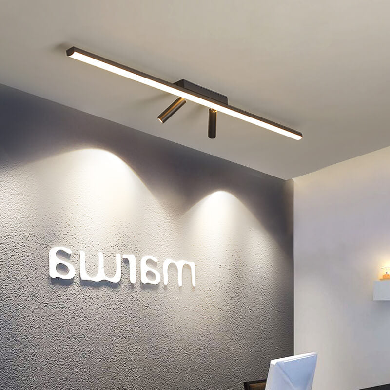 Nordic Minimalist LED Flush Mount Ceiling Light - Acrylic Long Strip Spotlight