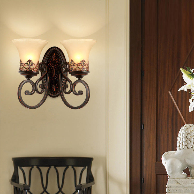 Vintage Round Glass Wall Sconce