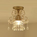 Elegant Crystal Flower Semi-Flush Mount Ceiling Light - 1/3 Light Options
