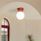 Scandinavian Iron & Glass Semi-Flush Mount Ceiling Light