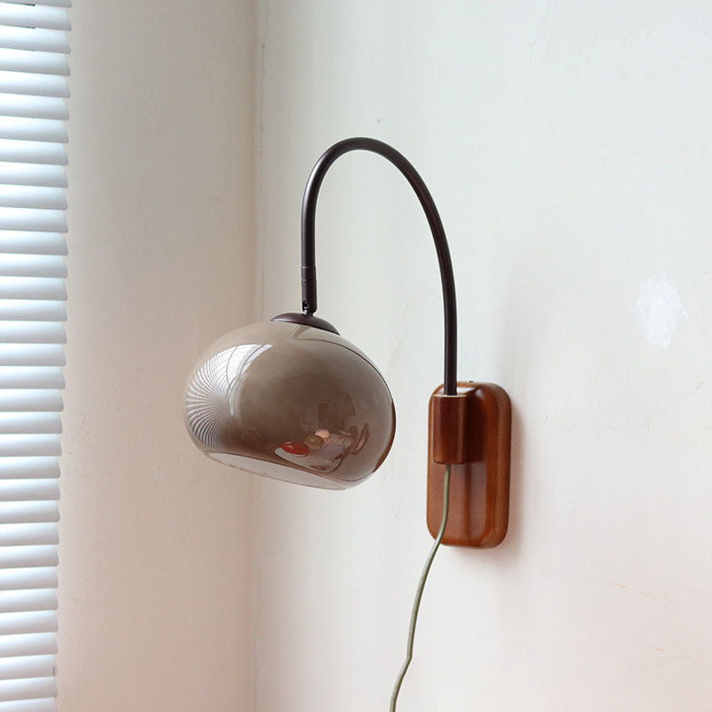 European Glass & Wood 1-Light Wall Sconce