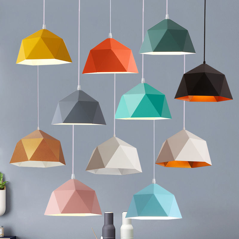 Geometric Lozenge 1-Light Pendant - Modern Macaroon Design