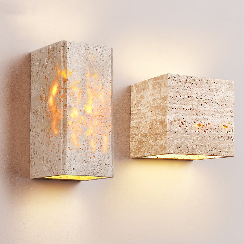 Travertine Square LED Wall Sconce
