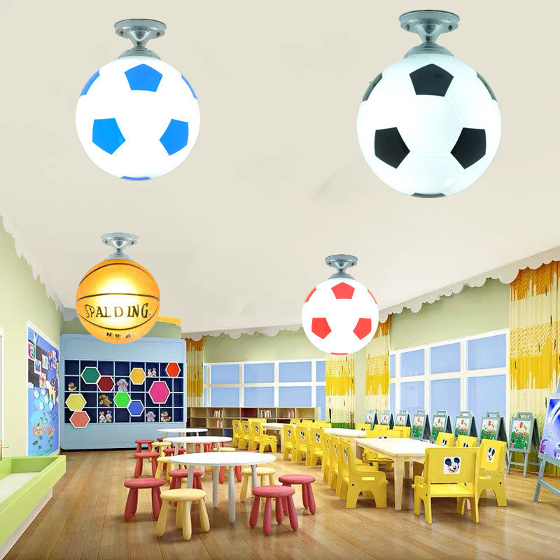 Premium Basketball & Soccer Semi-Flush Mount Ceiling Light