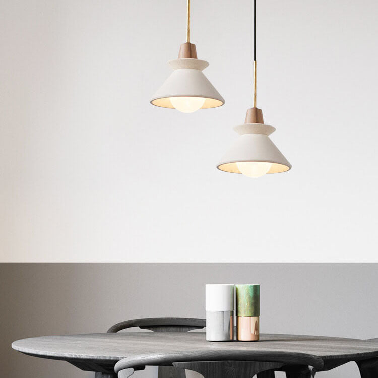 White Cement Tapered Pendant