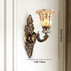 Elegant European Glass Flower Wall Sconce Lamp