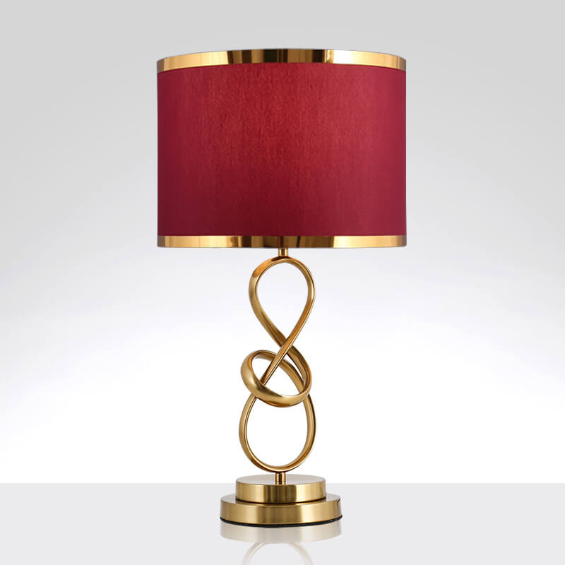 Red Fabric Knot Table Lamp - Modern Light Luxury Design