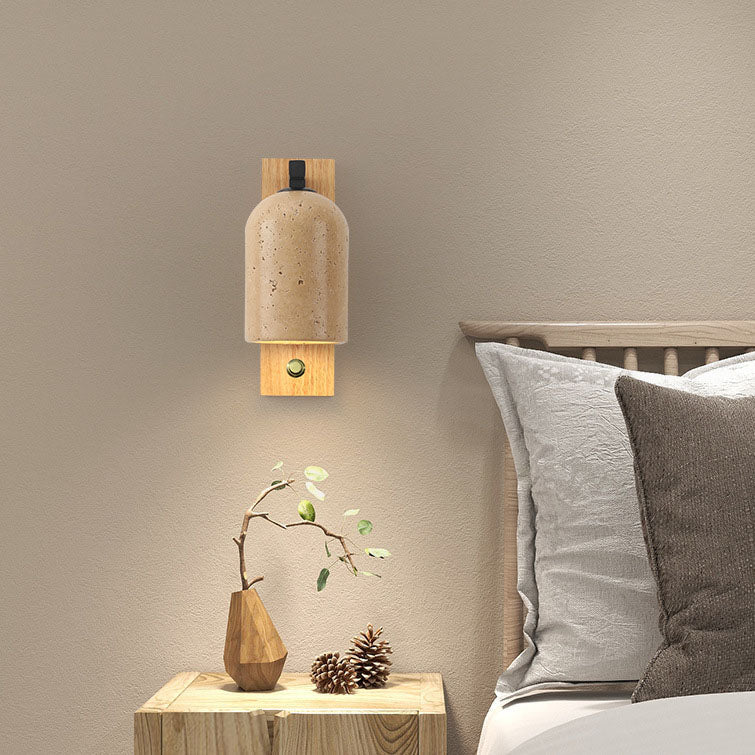 Japanese Stone Cylinder Wall Sconce