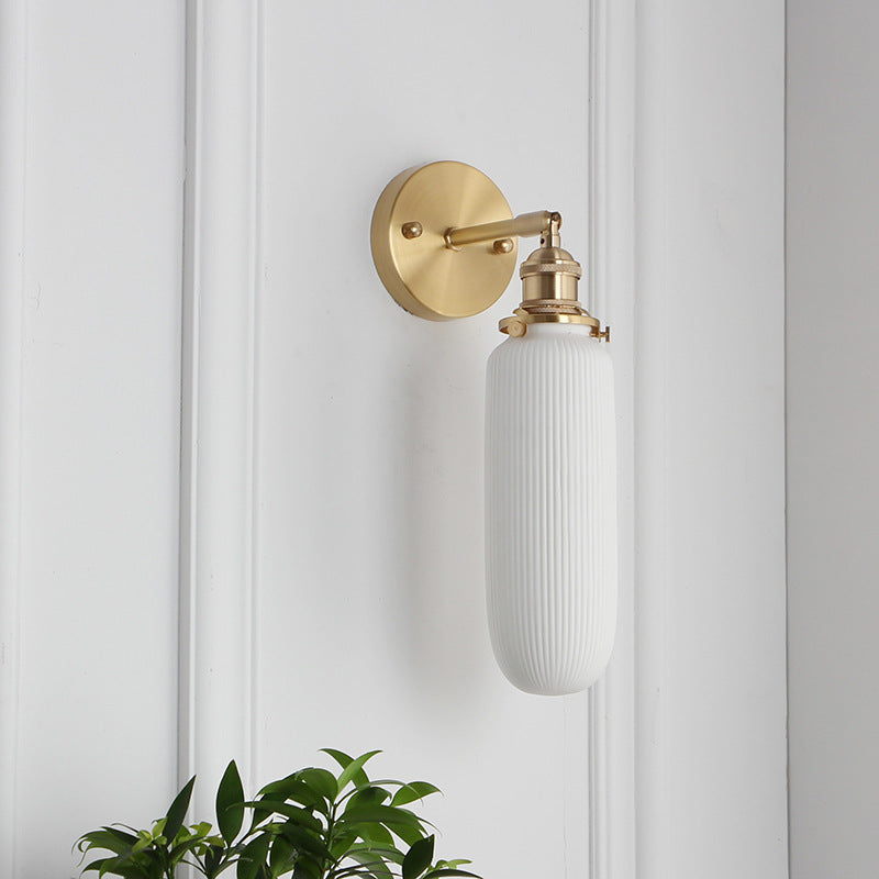 Japanese Brass & Lucite Wall Sconce