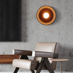 Minimalist Round Solid Wood Wall Sconce