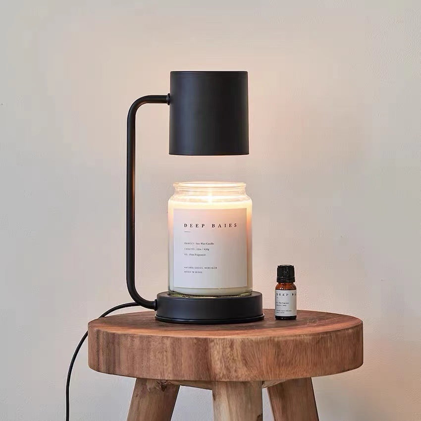 Nordic Iron Cylinder Table Lamp with Melting Wax Shade - 1 Light for Study