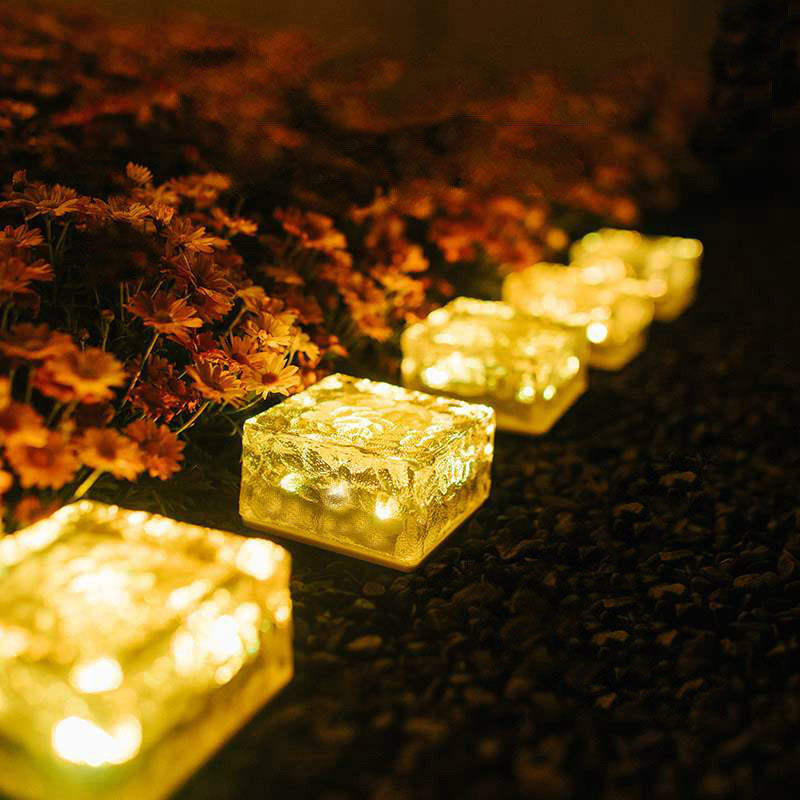 Premium Solar LED Ice Brick Outdoor Light - Modern ABS