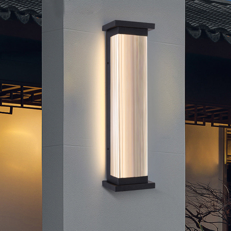 Premium Waterproof Striped Rectangle Wall Sconce Lamp