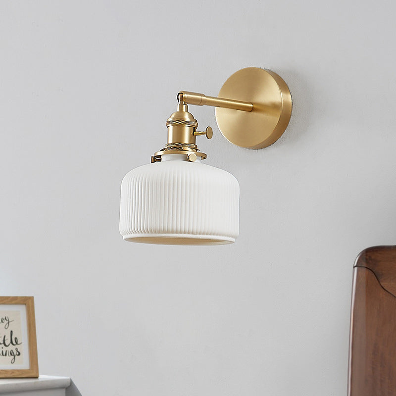 Minimalist Striped Ceramic Wall Sconce