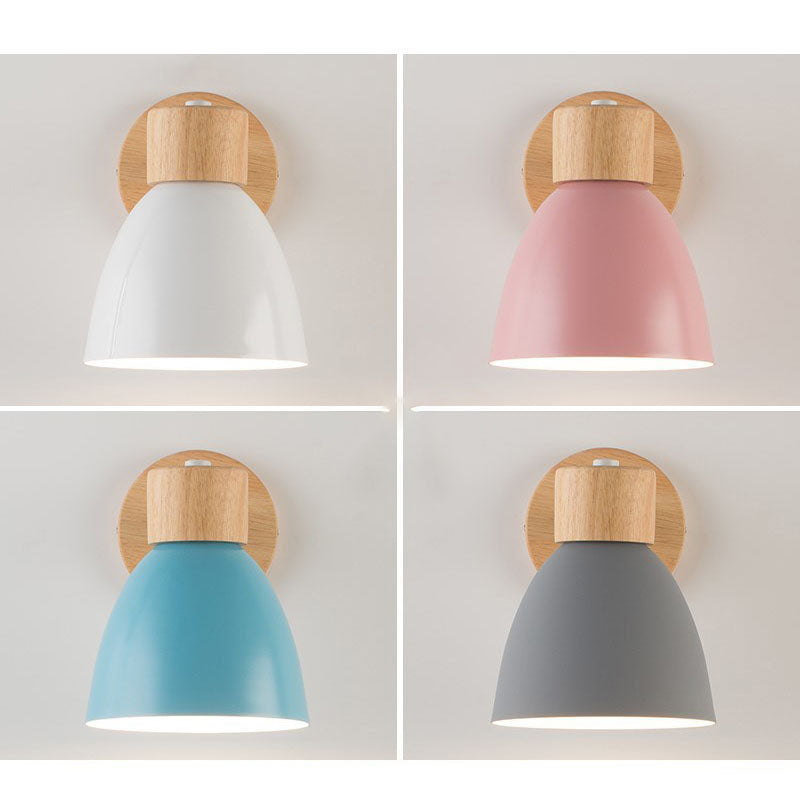 Macaron Iron & Wood Wall Sconce