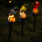 Colorful Solar-Powered Waterproof Resin Parrot LED Garden