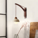 Premium Wabi-Sabi Solid Wood & Glass Wall Sconce Lamp