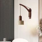 Premium Wabi-Sabi Solid Wood & Glass Wall Sconce Lamp