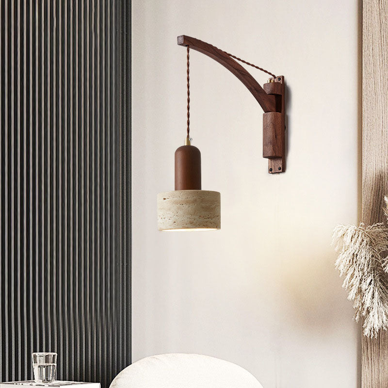 Premium Wabi-Sabi Solid Wood & Glass Wall Sconce Lamp