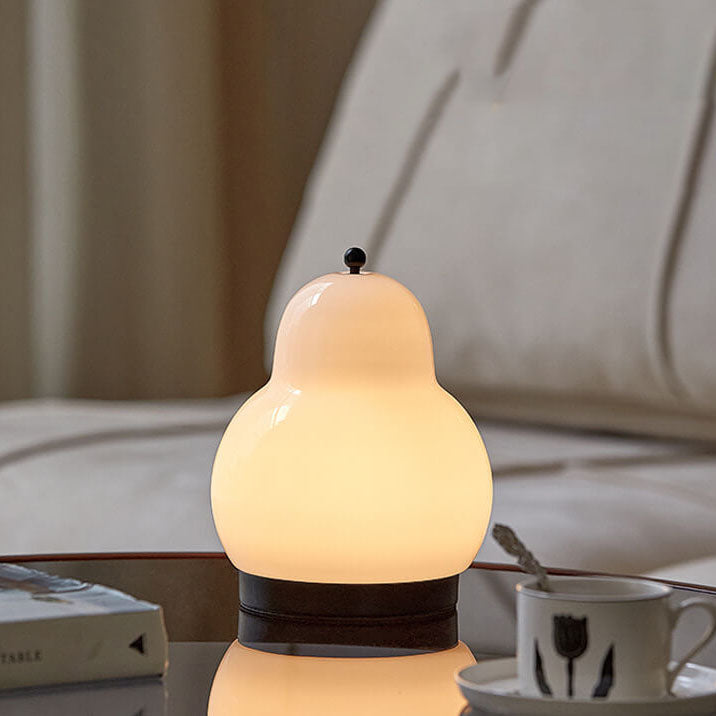 Rechargeable LED Touch Table Lamp - French Cream Pear Shape