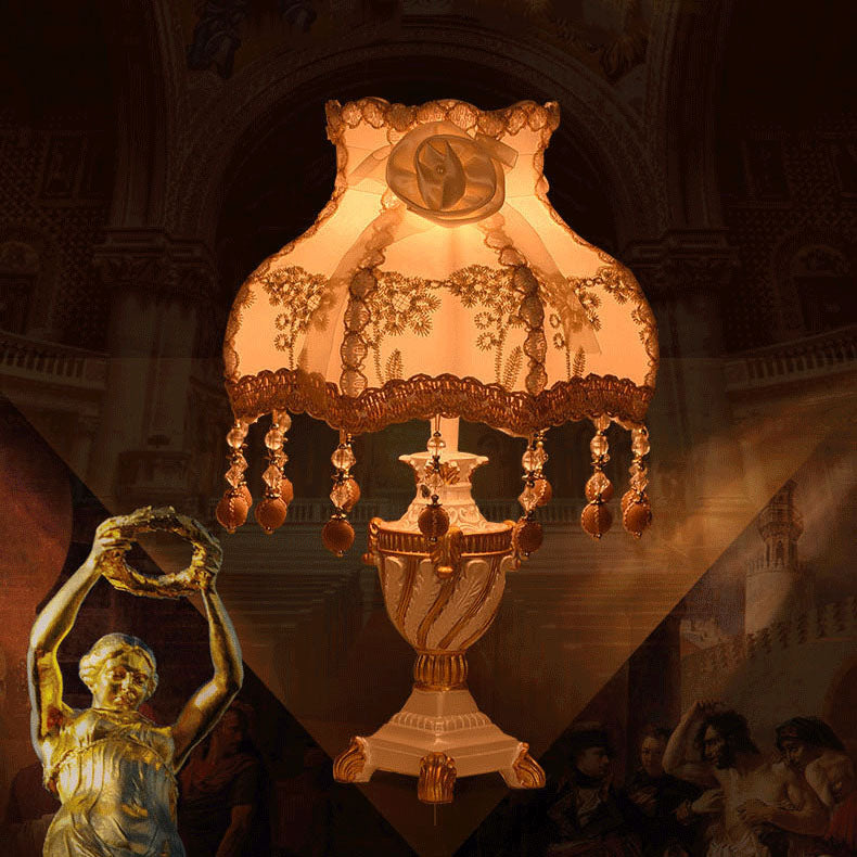 Luxury Lace Resin 1-Light Table Lamp - European Design