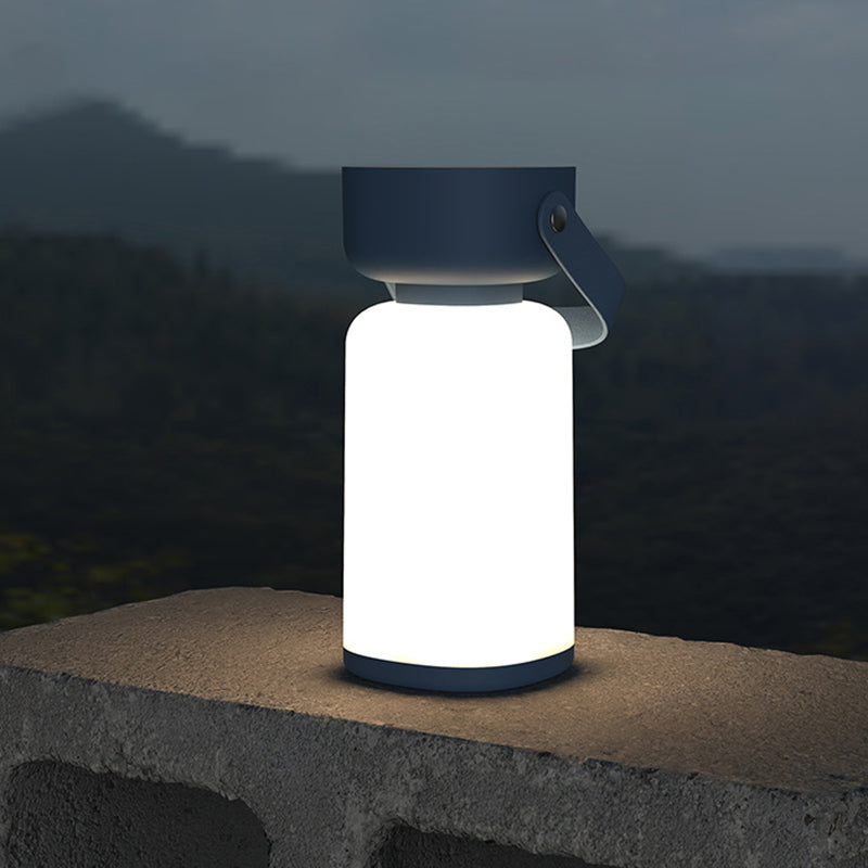 Premium Waterproof LED Cylinder Table Lamp for Outdoor Patio - Modern ABS Design