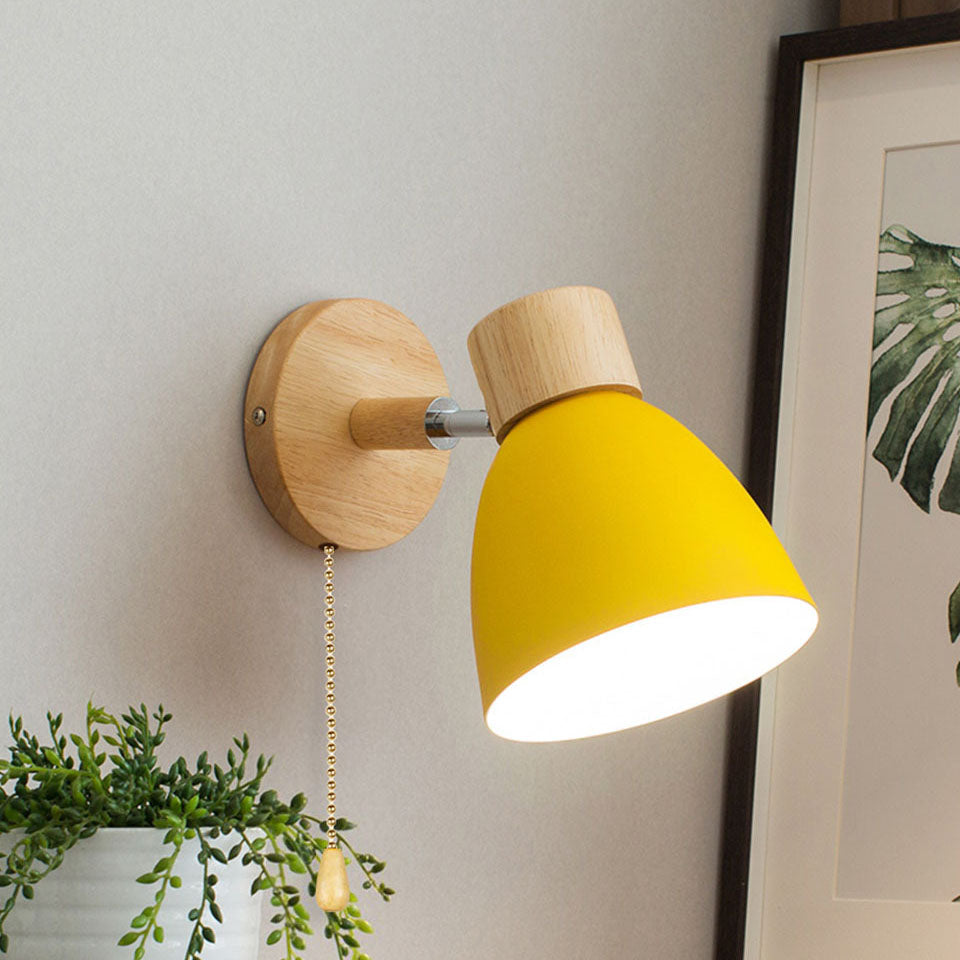 Macaron Iron & Wood Wall Sconce