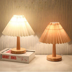 Retro Pleated LED Table Lamp - Umbrella Design