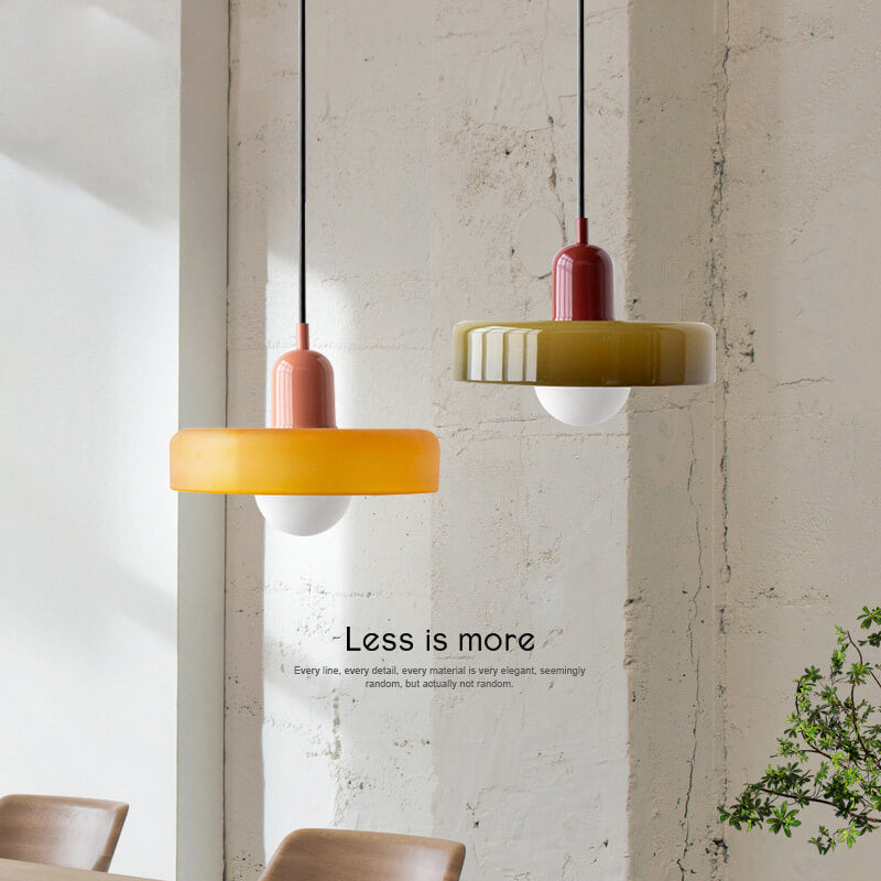Colorful Vintage Glass Pendant Light - 1-Light Fixture