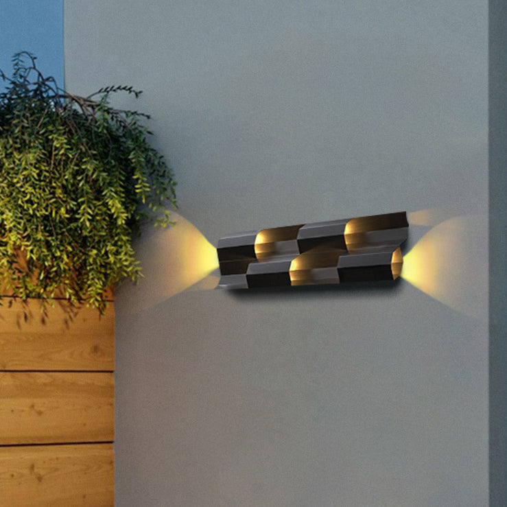 Modern Waterproof Stainless Steel Rectangular LED Wall
