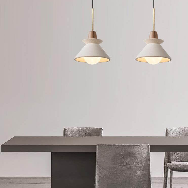White Cement Tapered Pendant
