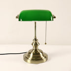 Vintage Glass Table Lamp with Metal Base - 1-Light Zipper Design