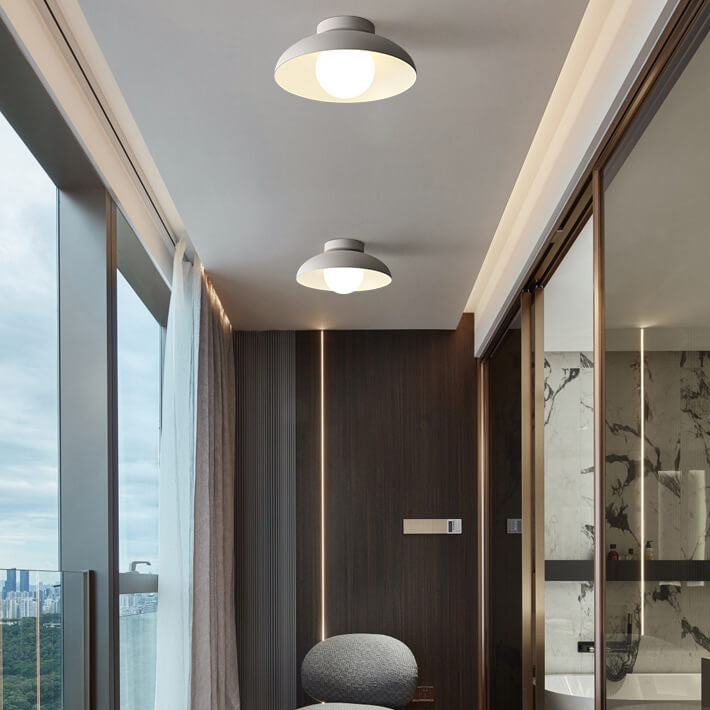 Wabi-Sabi Iron & Glass Semi-Flush Light