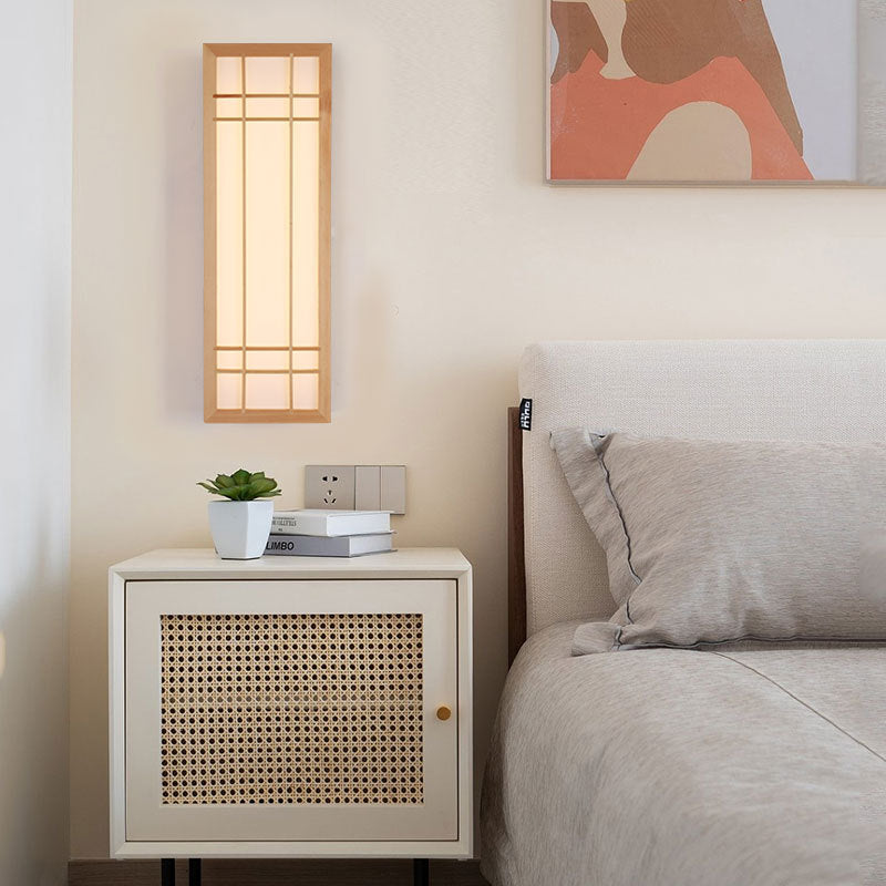 Solid Wood Rectangle LED Wall Sconce