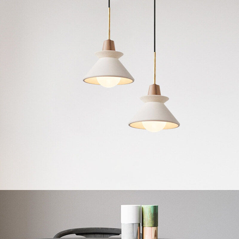 White Cement Tapered Pendant